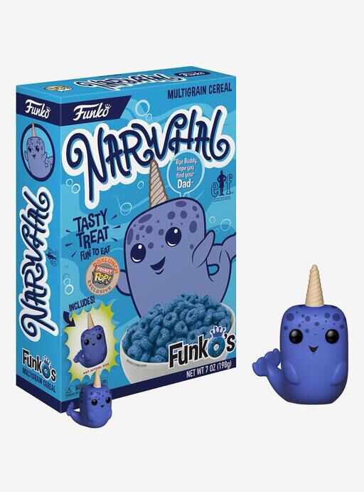 Now Available at BoxLunch: FunkO's Cereal with Pocket Pop! Elf Mr. Narwhal Cereal – A BoxLunch Exclusive