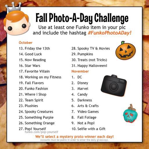 Fall 2017 Photo-A-Day Instagram Challenge!