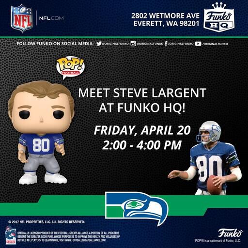 Meet Steve Largent at Funko HQ on April 20th!