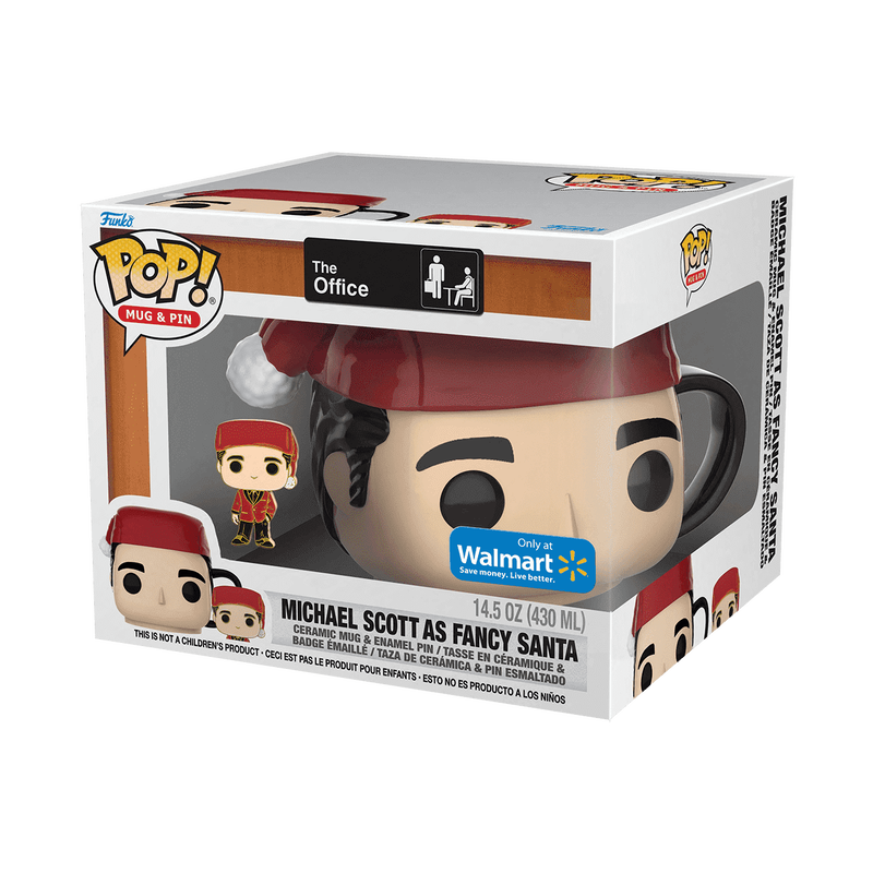 Pop! Mug & Pin Michael Scott As Fancy Santa, , hi-res view 1