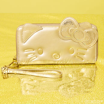 Sanrio Exclusive Hello Kitty 50th Anniversary Gold Wristlet Wallet, Image 2