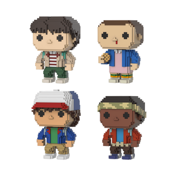 Pop! 8-Bit Eleven with Eggos, Mike, Dustin & Lucas 4-Pack, Image 1