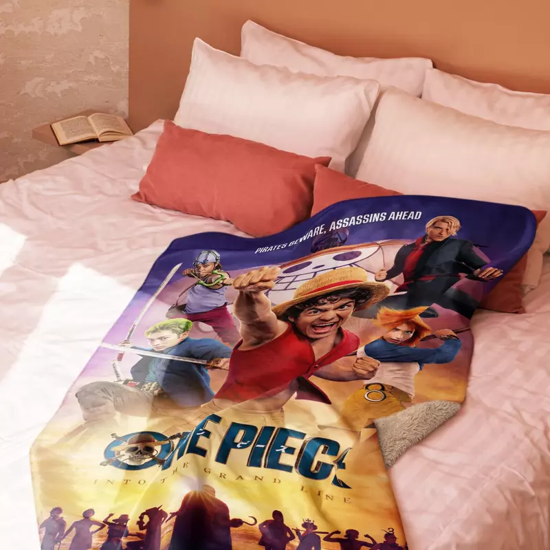 One Piece Pirates Beware Sherpa Blanket, , hi-res view 1
