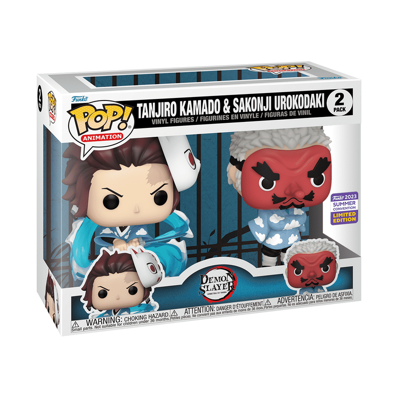 Pop! Tanjiro Kamado & Sakonji Urokodaki 2-Pack, , hi-res view 2