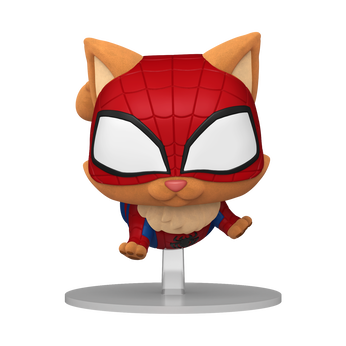 Pop! Spider-Cat (Flocked) with Pop! Protector, Image 1