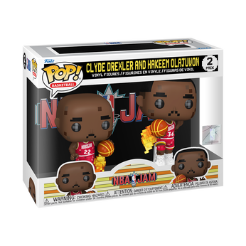 Pop! Clyde Drexler and Hakeem Olajuwon (NBA Jam) 2-Pack, Image 2
