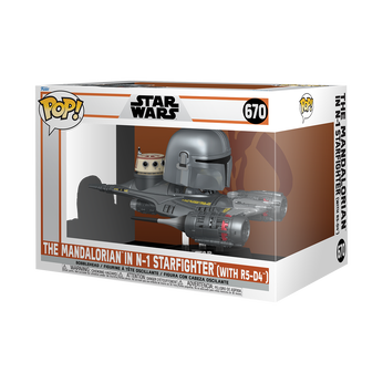 Pop! Rides Super Deluxe The Mandalorian in N-1 Starfighter with R5-D4, Image 2