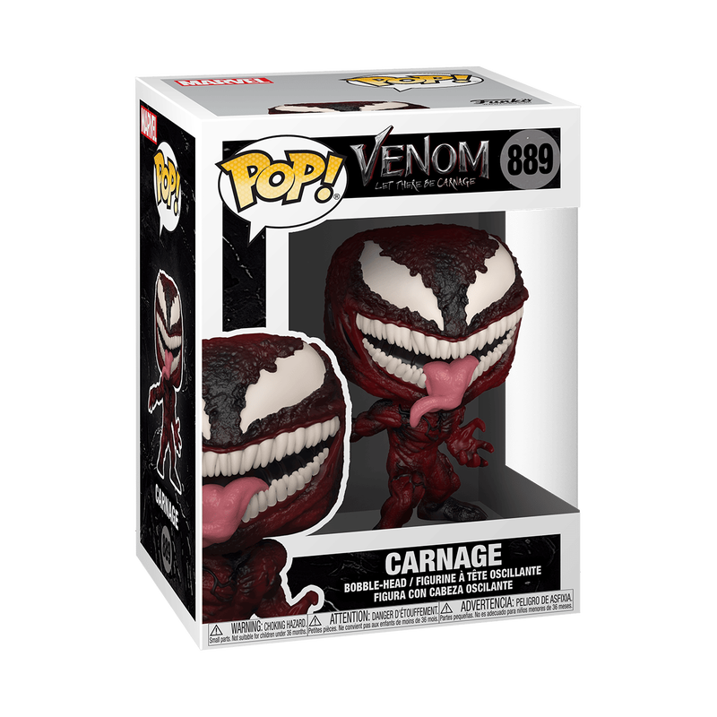 POP Marvel: Venom 2 Let There Be Carnage - Carnage [Cletus Kasady] Funko Pop! Vinyl Figure (Bundled with Compatible Pop Box Protector Case), Multicolor, 3.75 inches (889)