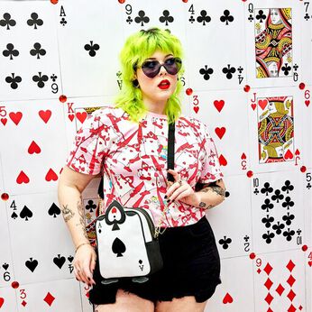 Alice in Wonderland Ace of Spades Crossbody Bag, Image 2