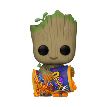 Pop! Groot With Cheese Puffs (Flocked), Image 1
