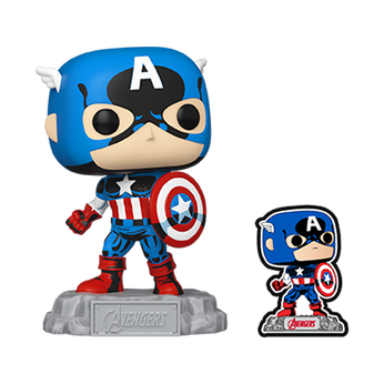 Pop! Captain America with Pin, Image 1