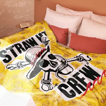 One Piece Straw Hat Crew Luffy Sherpa Blanket, , hi-res view 1