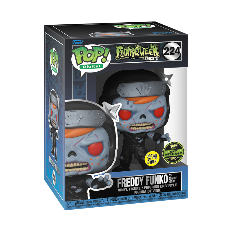Pop! Freddy Funko as Zombie Ninja (Glow) (NFT Release), , hi-res view 2