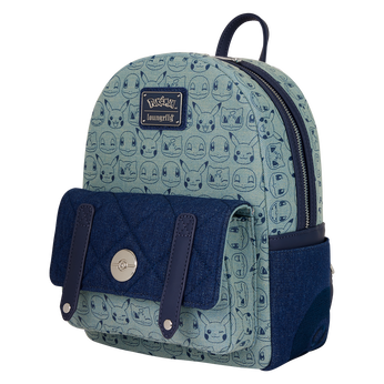 Pokémon Faux Denim All-Over Print Mini Backpack, Image 2