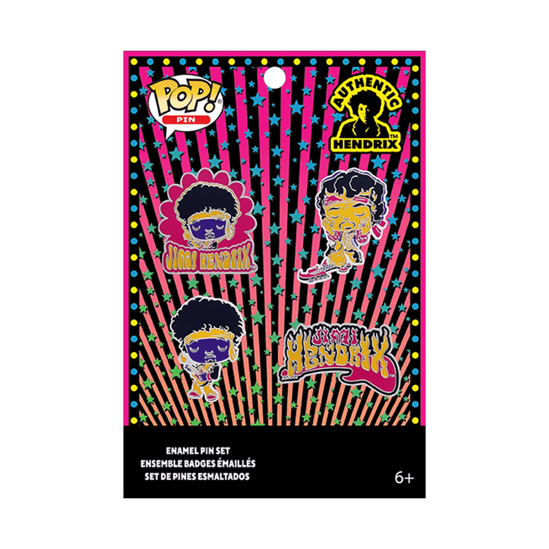 Jimi Hendrix 4-Pack Pin Set, , hi-res view 1