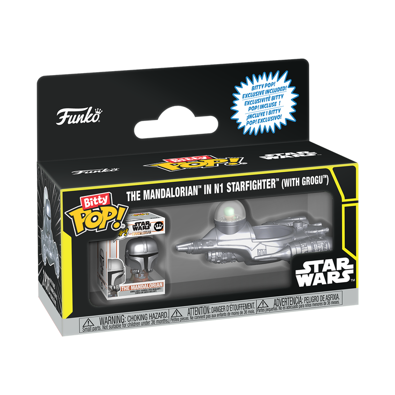 Bitty Pop! Rides The Mandalorian in N1 Starfighter (with Grogu), , hi-res view 1
