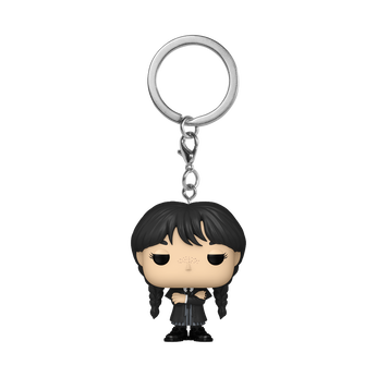 Pop! Keychain Wednesday Addams (Black Coat), Image 1