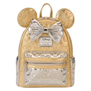 Minnie Mouse Exclusive Metallic Gold & Silver Quilted Mini Backpack, Image 1