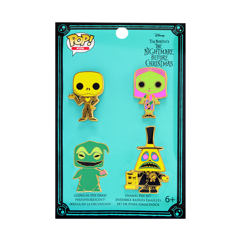 The Nightmare Before Christmas Black Light 4-Pack Pin Set, , hi-res view 1