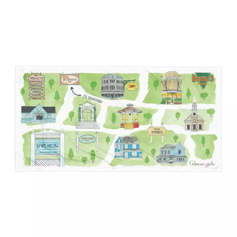 Gilmore Girls Stars Hollow Map Towel, , hi-res view 2
