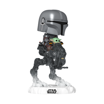Pop! Rides Deluxe The Mandalorian with Grogu in Imperial Remnant AT-RT, Image 1