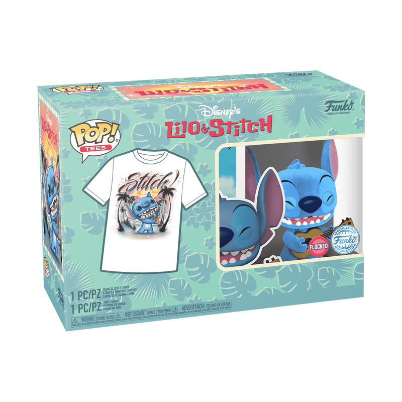 Buy Pop Tee Stitch with Ukulele Flocked at Funko