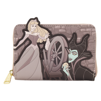 Sleeping Beauty & Maleficent Spinning Wheel Zip Around Wallet, Image 1