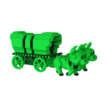 Pop! Rides Super Deluxe the Oregon Trail Oxen and Wagon (Green & Black), Image 1