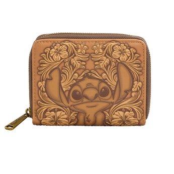 Stitch Brown Debossed Wallet, Image 1