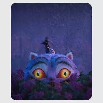 KPop Demon Hunters Derpy Tiger and Sussie Magpie Sherpa Blanket, Image 1