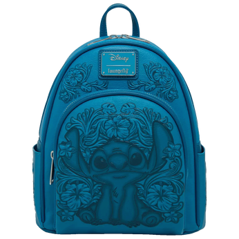 Disney Lilo & Stitch Blue Tooling Debossed Mini Backpack, Image 1