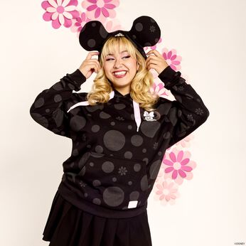 Minnie Mouse Floral Rock The Dots Unisex Hoodie, Image 2