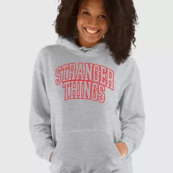 Stranger Things Logo Athletic Hoodie, Image 1