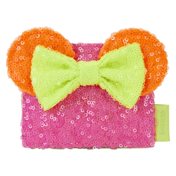 Minnie Mouse Exclusive Color Block Neon Sequin Card Holder, Image 1