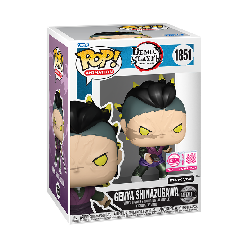 Pop! Genya Shinazugawa (Demon Form) (Metallic) with Pop! Protector, , hi-res view 3