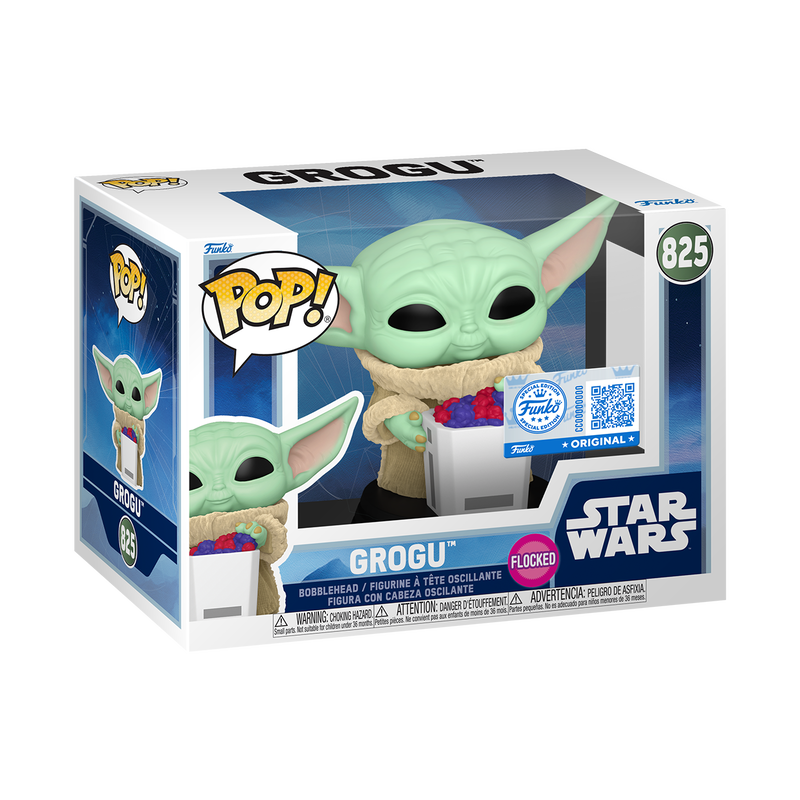 Pop! Grogu with Snack (Flocked) | Funko