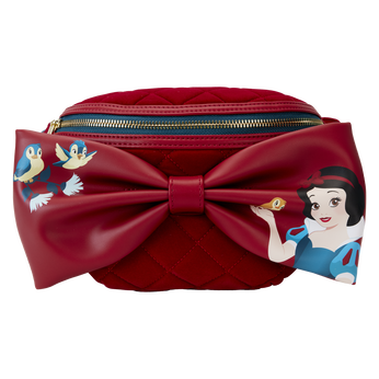 Snow White Classic Bow Quilted Velvet Belt Bag, Image 1
