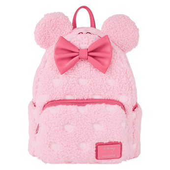 Minnie Mouse Exclusive Hearts Strawberry Scented Sherpa Mini Backpack, Image 1
