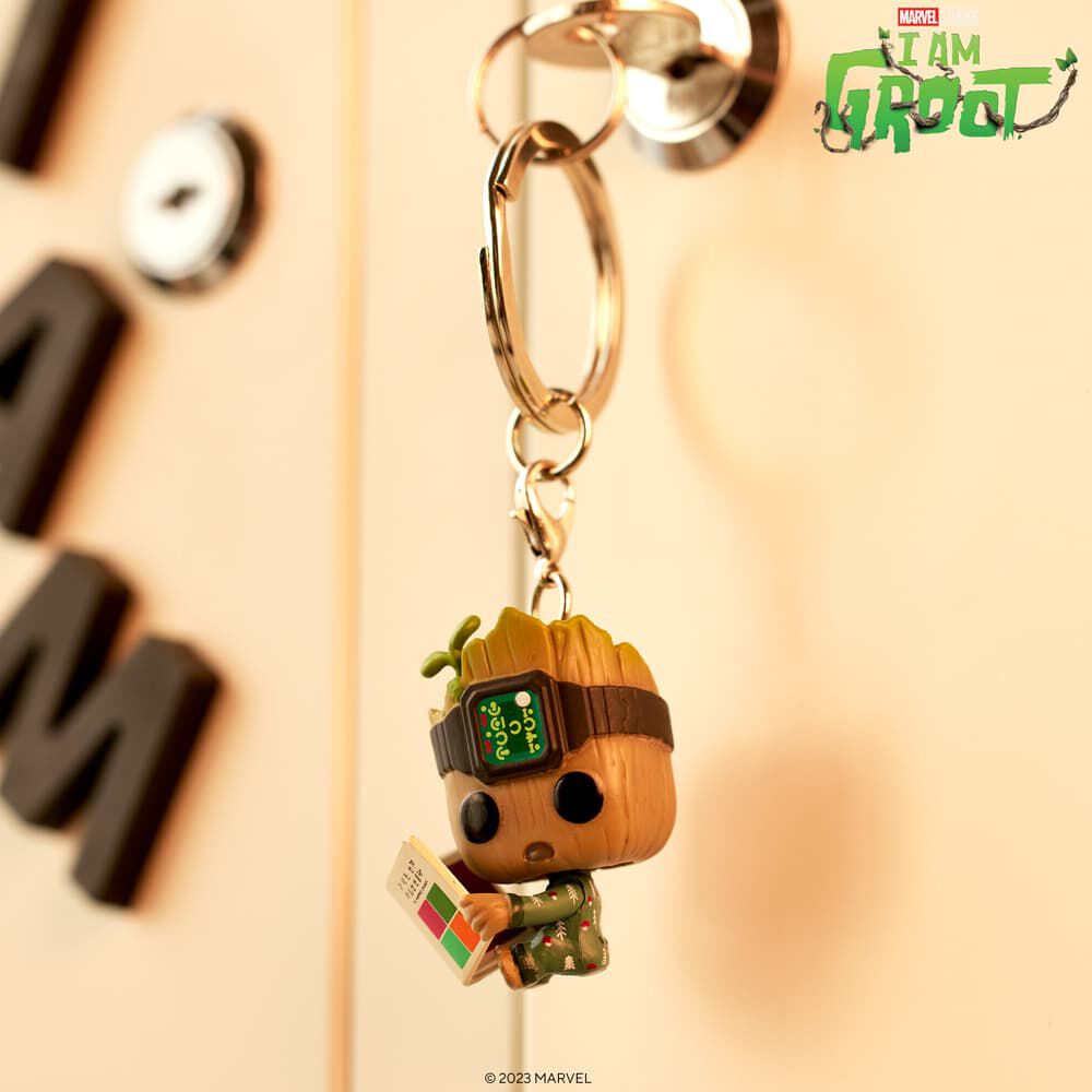 Pop Keychain Groot in Onesie with Book