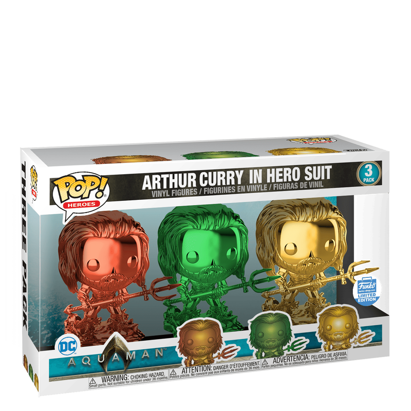 Pop! Arthur Curry in Hero Suit (Chrome) 3-Pack, , hi-res view 2