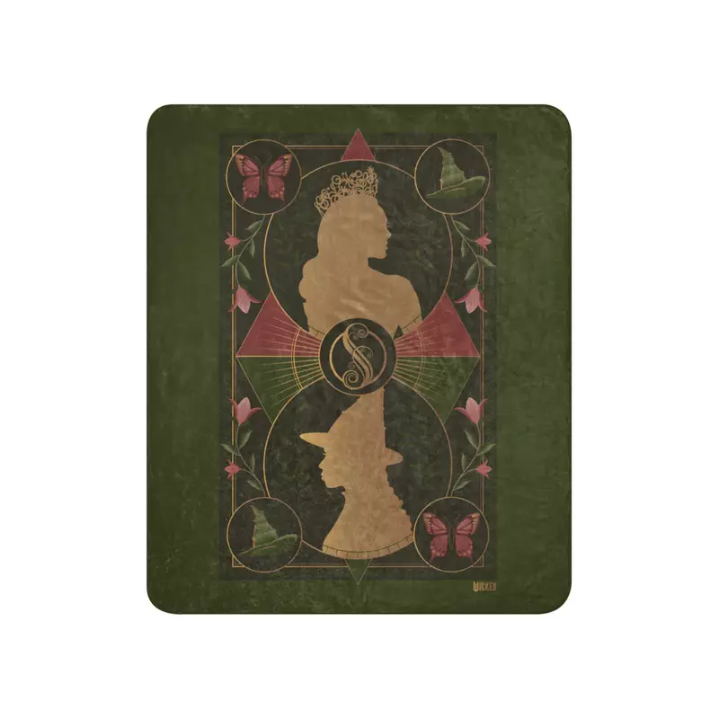 Wicked Enchanted Elements Elphaba & Glinda Sherpa Blanket, , hi-res view 2