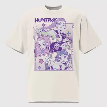KPop Demon Hunters HUNTR/X White Faded Tee, Image 2