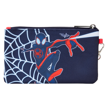 Spider-Verse Miles Morales Suit Nylon Zipper Pouch Wristlet, Image 1