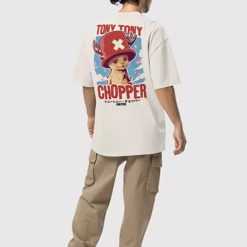 One Piece Chopper Oversized Faded Tee, , hi-res view 2