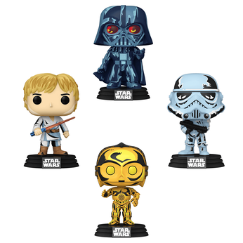 Pop! Darth Vader / Stormtrooper / C-3PO / Luke Skywalker - 4 Pack, Image 1
