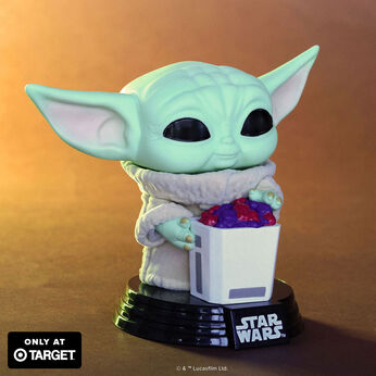 Pop! Grogu with Snack (Flocked) FWlifestyle1 view 2