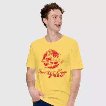 Stranger Things Surfer Boy Pizza Tee, Image 1