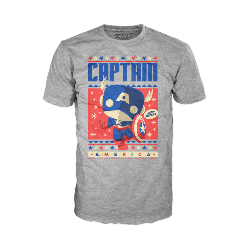 Captain America Christmas Sweater Tee, , hi-res image number 1