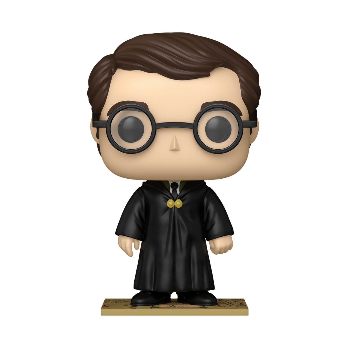 Funko Pop! James Potter figure with round glasses, standing on the Marauder’s Map