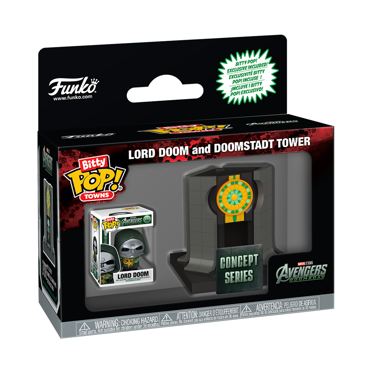 Детская фигурка Funko Concept Series: Bitty Pop! Towns Lord Doom and Doomstadt Tower — фото 1